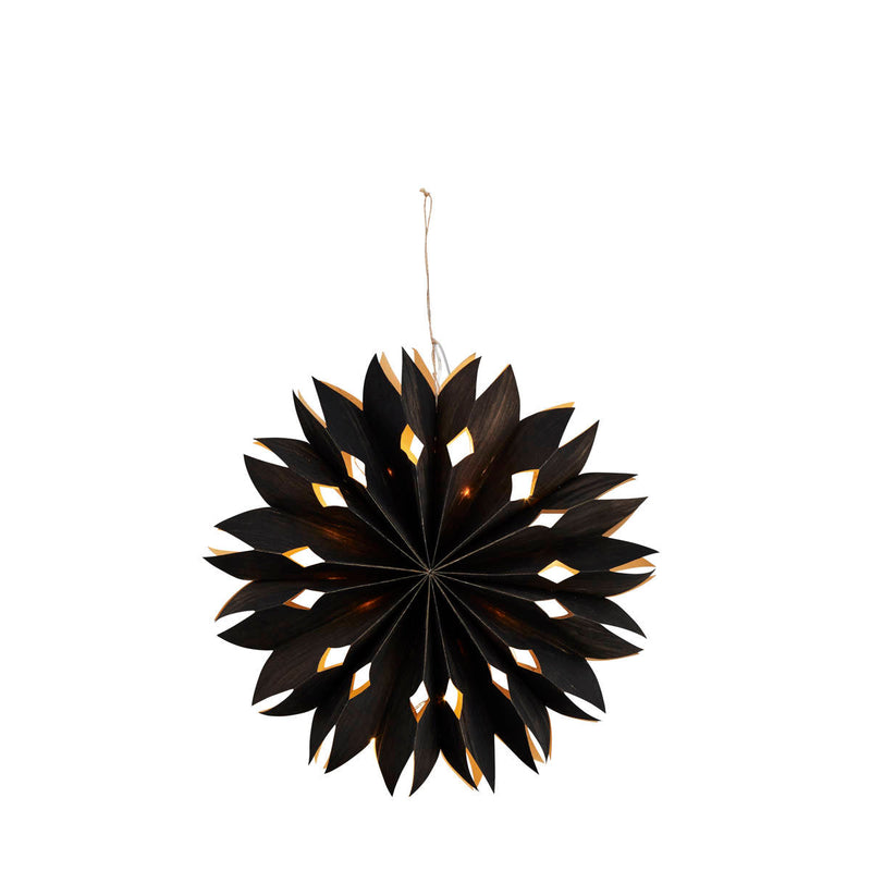 Kopie von Leuchtender Stern in schwarz, aus Holz & Papier, 40cm