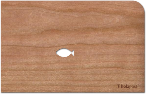 holzpost-Karte anders sein glückwunsch fisch back