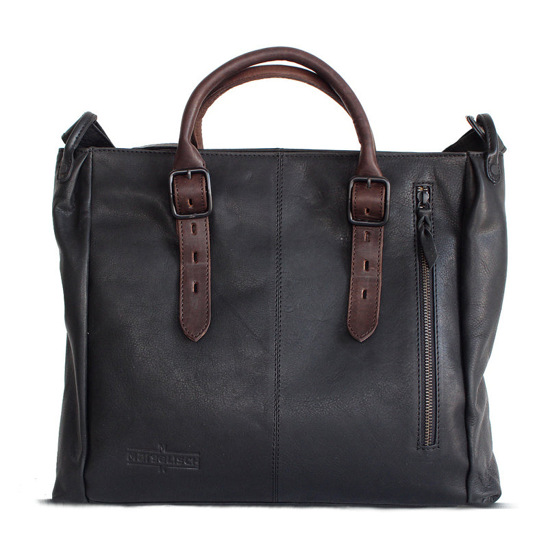 Tasche Falix aus Leder von Margelisch schwarz front