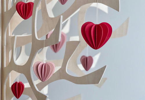 Postkarte und 3D-Puzzle - Herz von Lovi aus Birkenholz, 6.8 cm