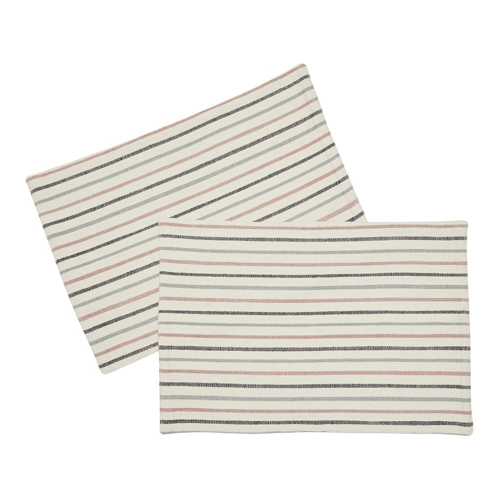 Tischsets 3-Stripes aus Baumwolle - 2er Set, handgemacht, Fairtrade