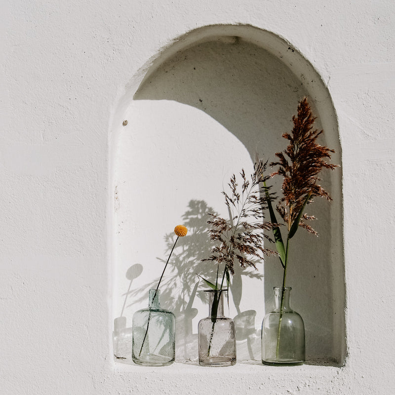 Glas-Vase Dahlia, H 13 cm