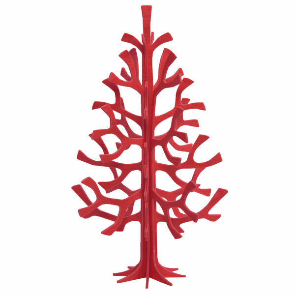 Tannenbaum rot aus Birkenholz von Lovi, 14cm