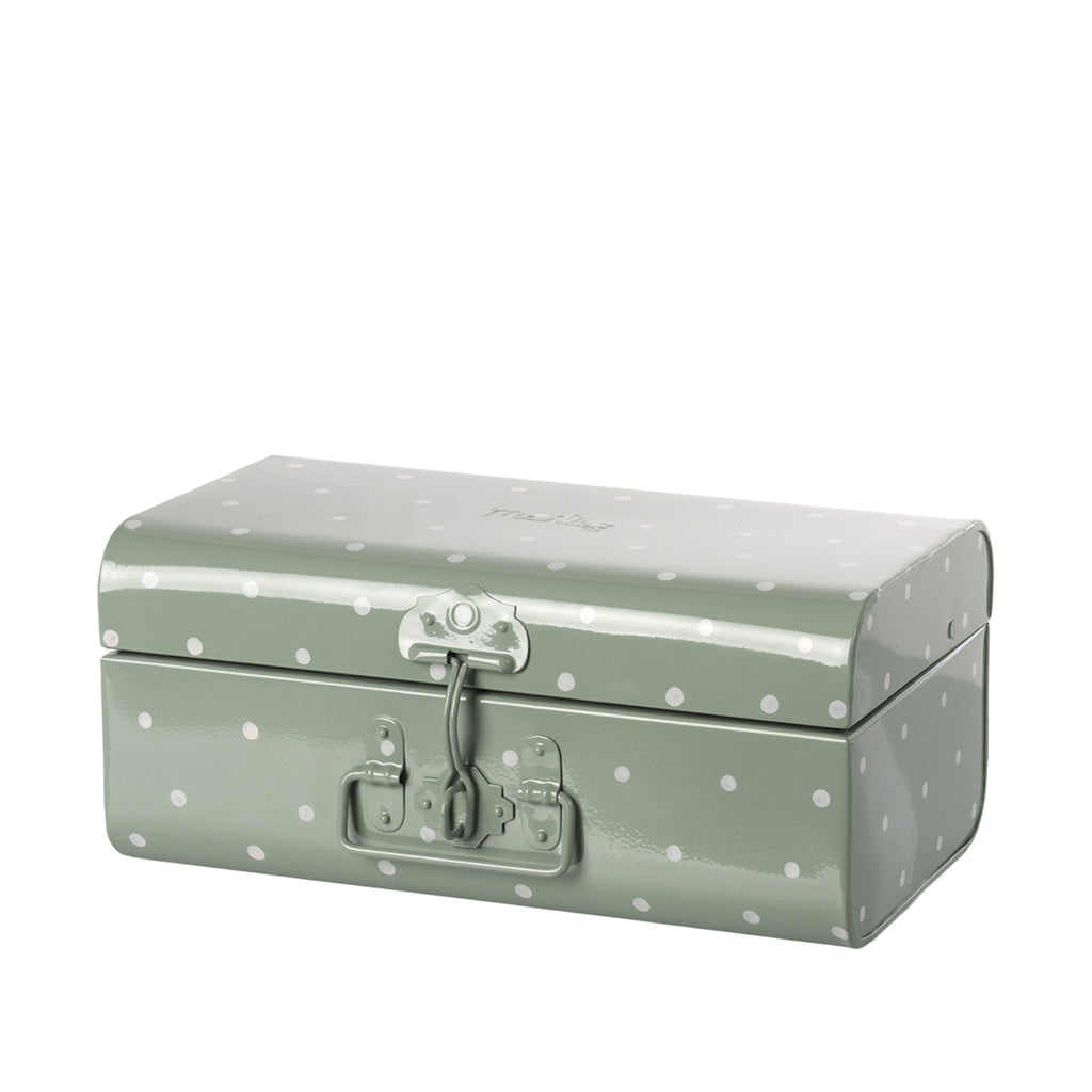 Kleiner Aufbewahrungs-Koffer aus Metall in staubgrün von Maileg