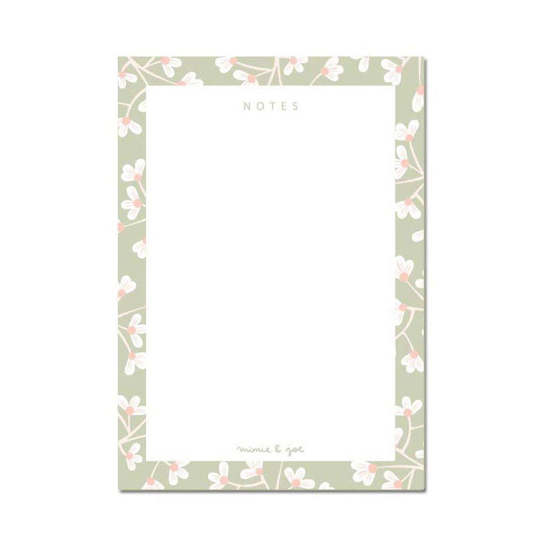 Notizblock mit grünen Blüten von mimi & joe