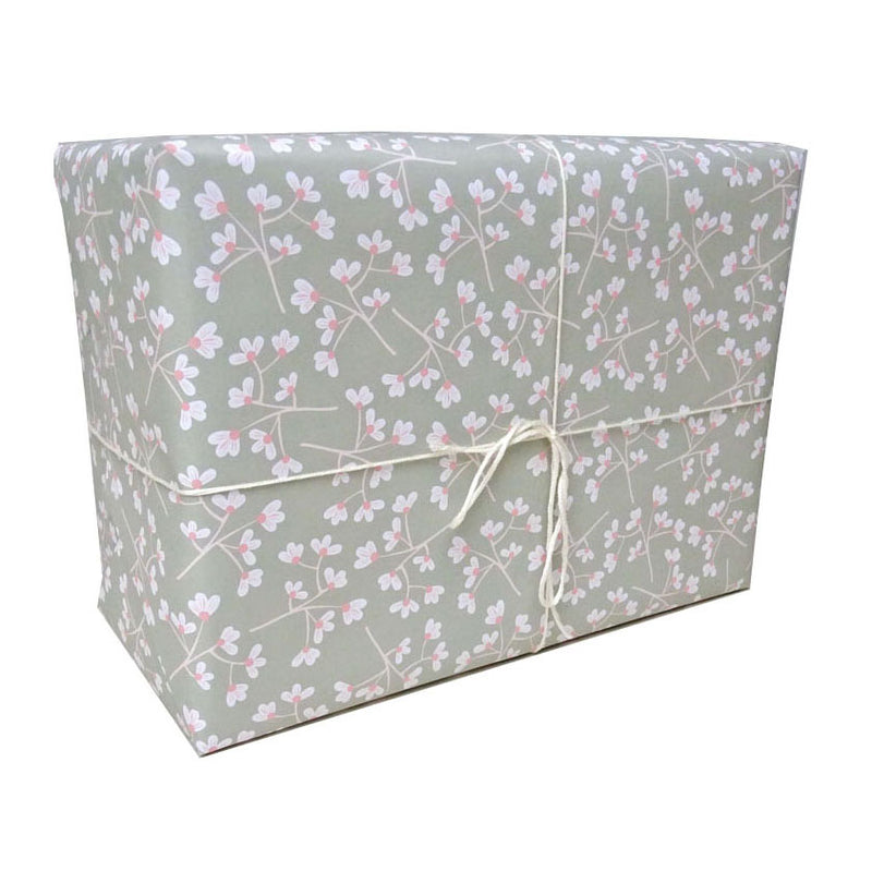 Geschenkpapier-Bogen "grüne Blüten" von mimi & joe paket