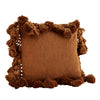 Kissenhülle mit Tasseln  in braun aus Baumwolle, 45x45 cm