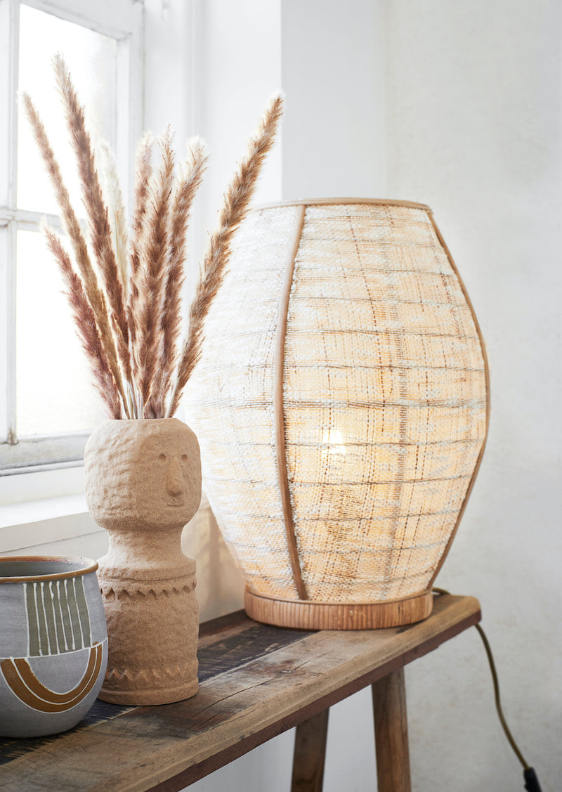 Lampe aus Bambus und Leinen im Boho-Stil von Madam Stoltz