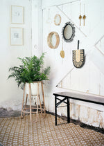 Runder Spiegel mit Bambusrahmen von Madam Stoltz