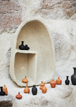 Schwarze Mini-Vasen aus Terrakotta im Set von Madam Stoltz