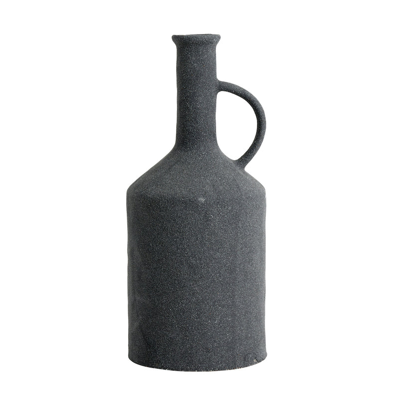 Raw Vase Eldey mit Henkel, dunkelgrau, von Nordal