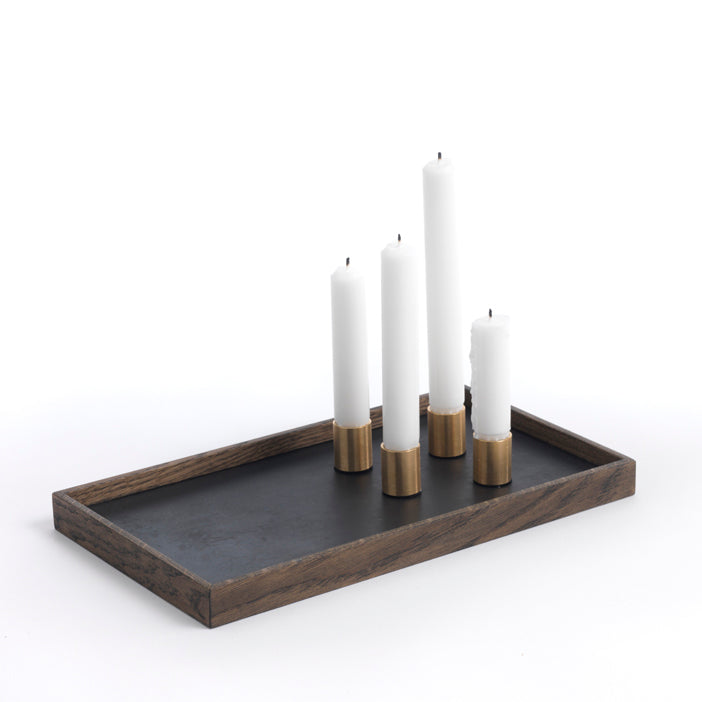 Tablett mit magnetischen Kerzenhaltern "De Luxe" von The Oak Men