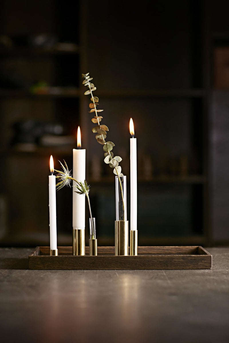 Tablett mit goldenen Kerzenhaltern und Pimp-Kit "De Luxe" von The Oak Men